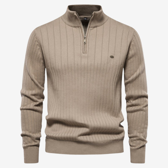 Rico | Muscle Fit Lässig gerippter Pullover